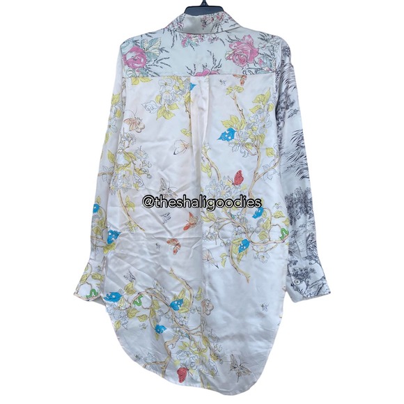 ZADIG & VOLTAIRE Tais 70 Shirt Floral Animal Print Silk Top Blouse - Picture 5 of 7